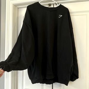 unisex black Gymshark oversized crewneck sweatshirt size XXL